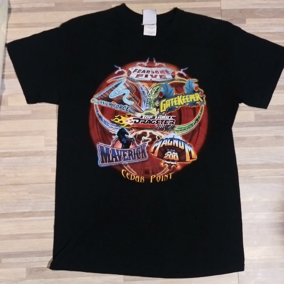 Cedar Fair Fearsome Five Top thrill Dragster Shirt - Picture 1 of 4